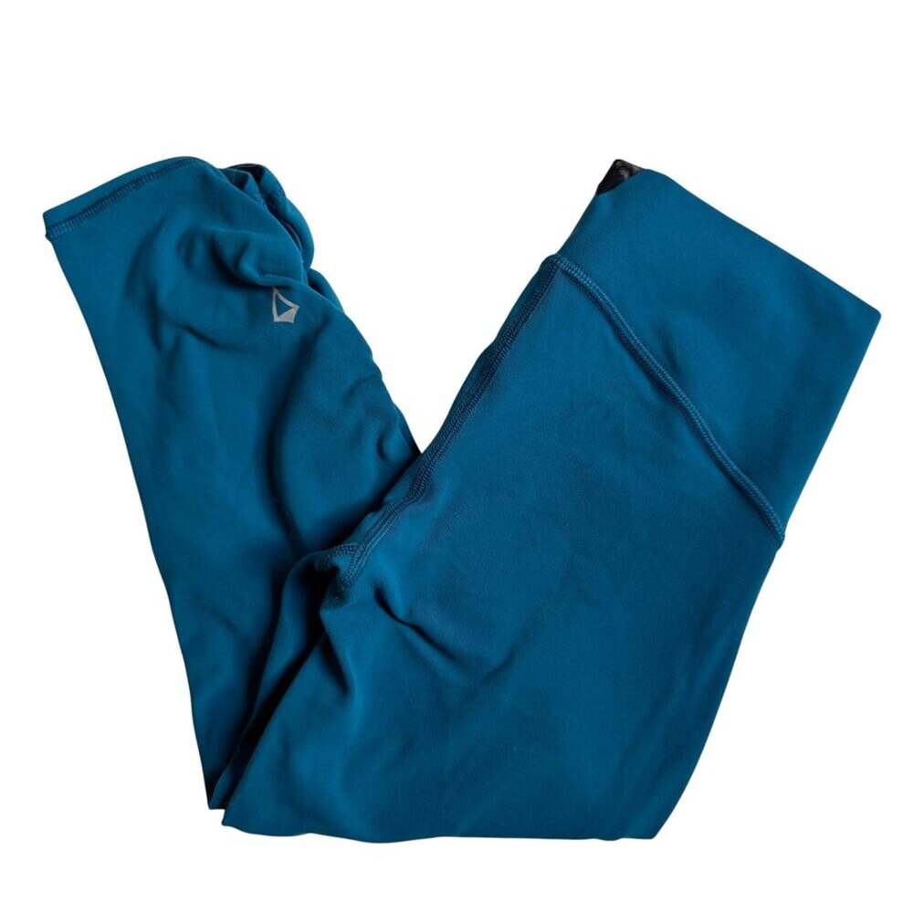 Ivivva by Lululemon Cropped Teal Ruched Leggings - Size 8